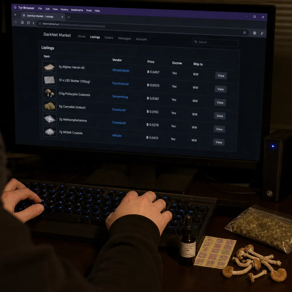 Darknet market list interface preview